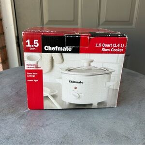 Chefmate 1.5 Quart White Slow Cooker